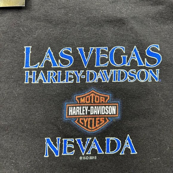 Harley Davidson Graphic Tee Mens Large Eagle Las Vegas Short Sleeve Black - Picture 4 of 9
